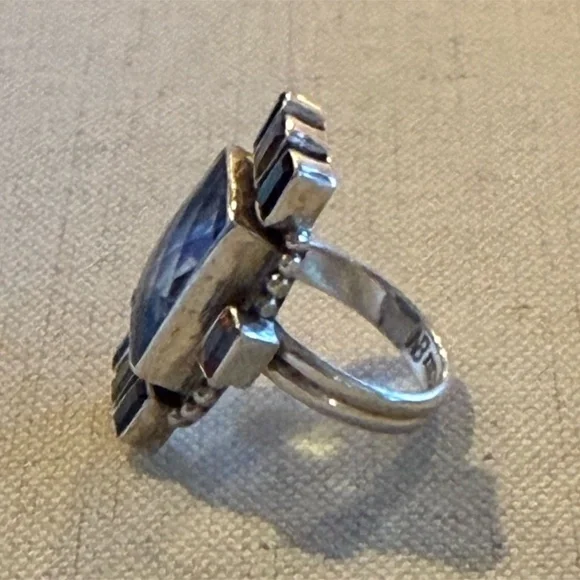 Vintage Nicky Butler Sterling Silver Iolite & Citrine Statement Ring Size 8 - Picture 4 of 7